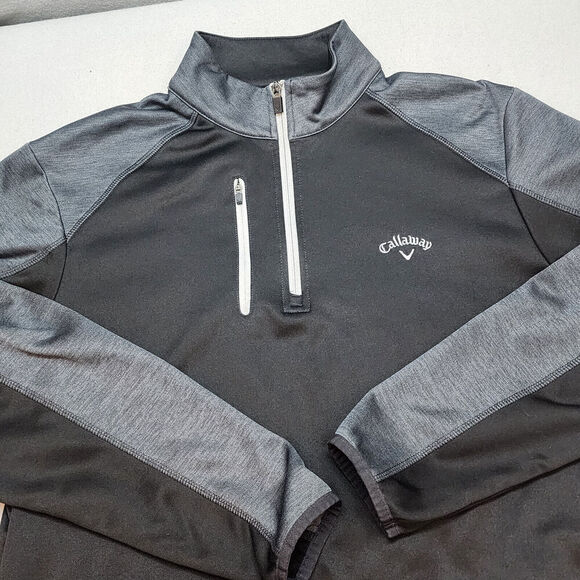 Callaway Other - Calloway 1/4 Zip Long Sleeve Pullover‎ Black Chest Zip Polyester Stretch Sz M